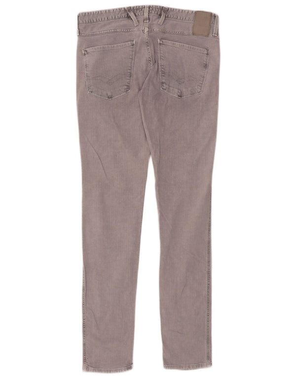 Replay Womens Anbass Slim Jeans W33 L34 Grey Cotton