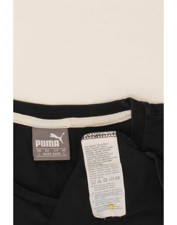 Puma Mens Graphic T-Shirt Top Large Black Cotton