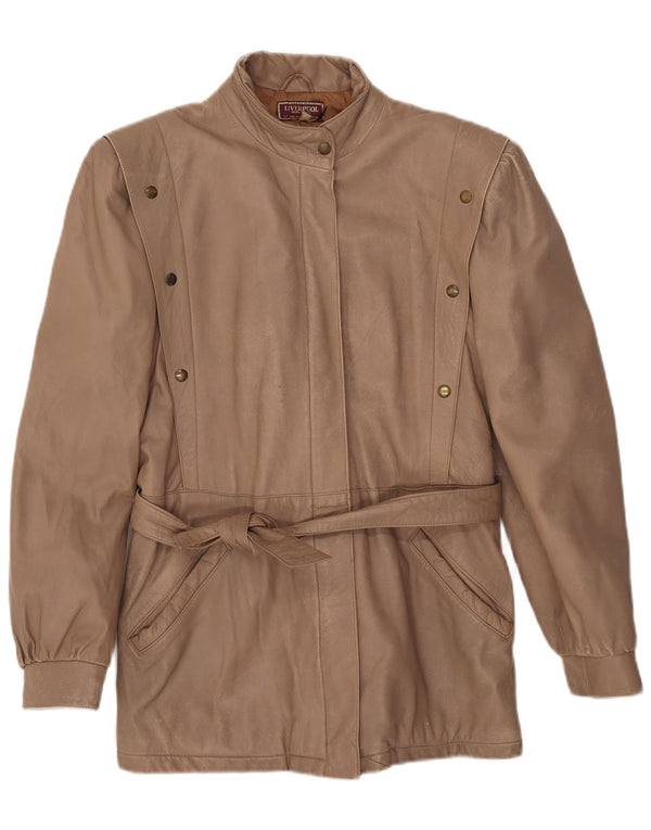 Liverpool Womens Leather Jacket IT 46 Large Beige Leather