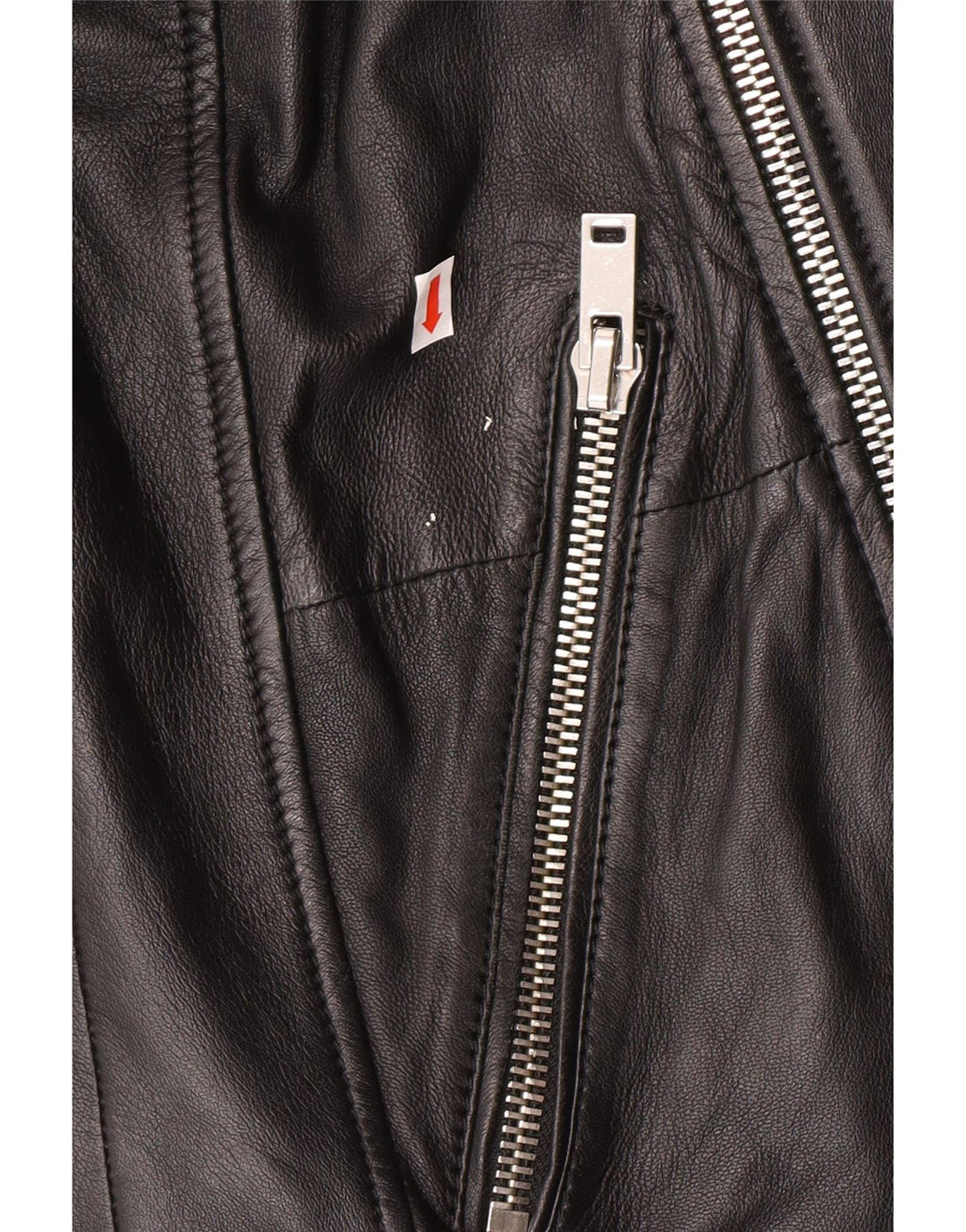 Freaky Nation Mens Leather Biker Jacket UK 38 Medium Black Leather