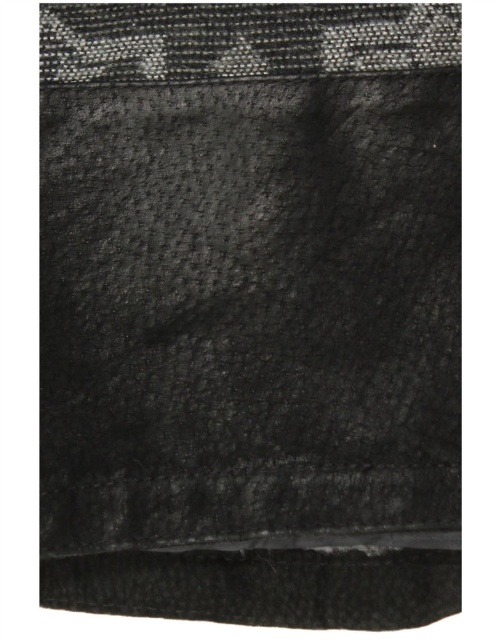 Vintage Mens Leather Jacket UK 42 XL Black Fair Isle Leather