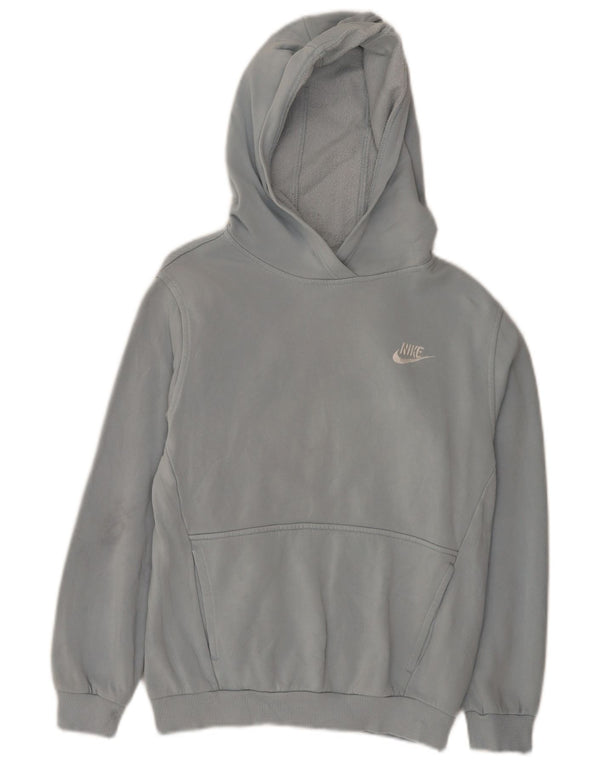Nike Girls Hoodie Jumper 12-13 Years Large Blue Cotton