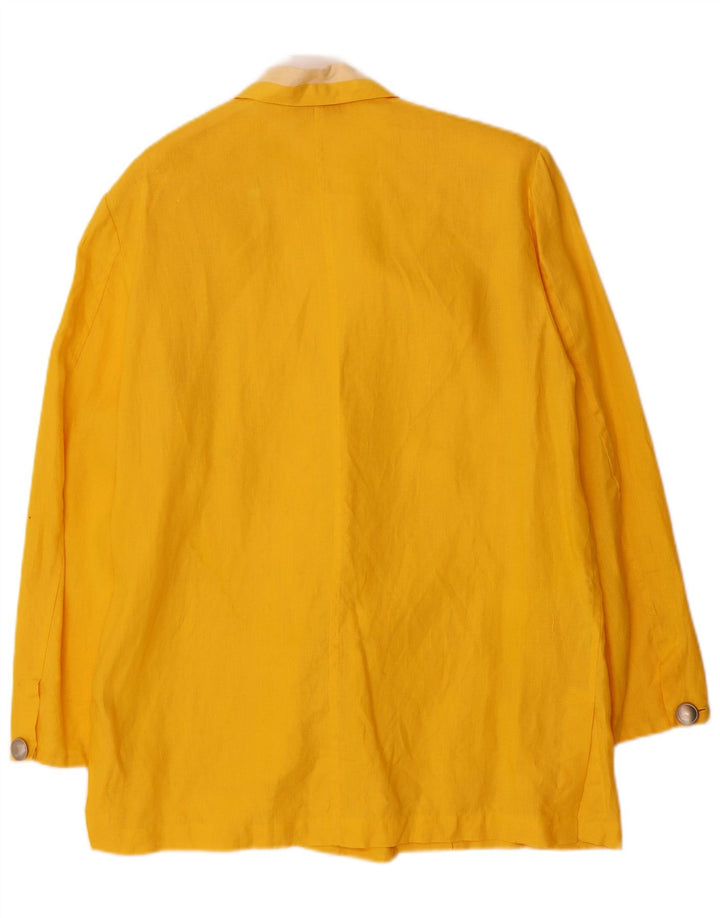 ROCCOBAROCCO Womens Double Breasted Blazer Jacket IT 44 Medium Yellow