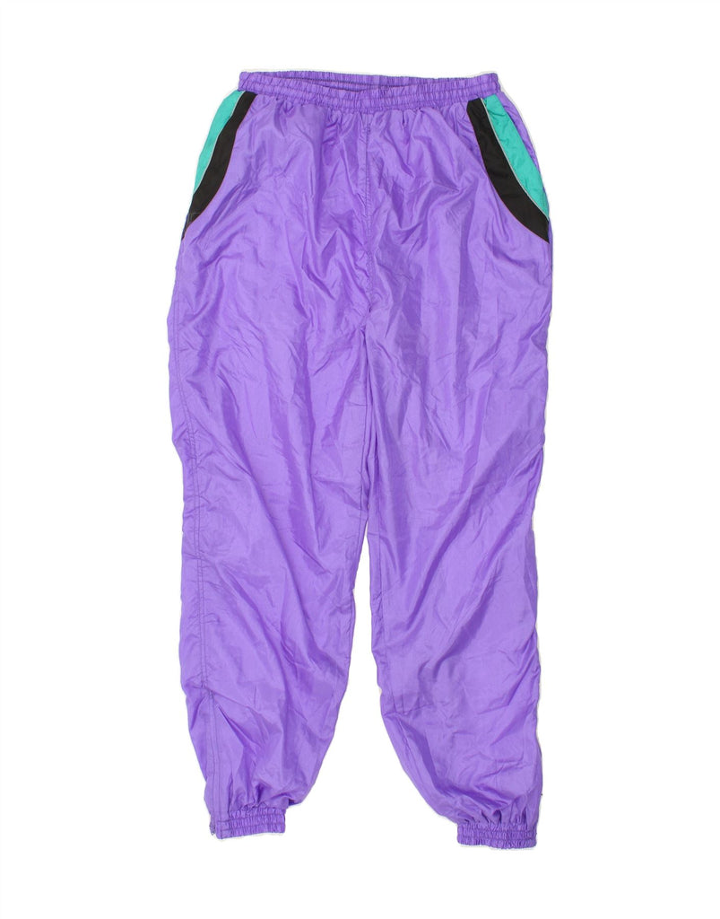 VINTAGE Womens Tracksuit Trousers Joggers XL Purple Colourblock Polyamide Vintage Vintage and Second-Hand Vintage from Messina Hembry 