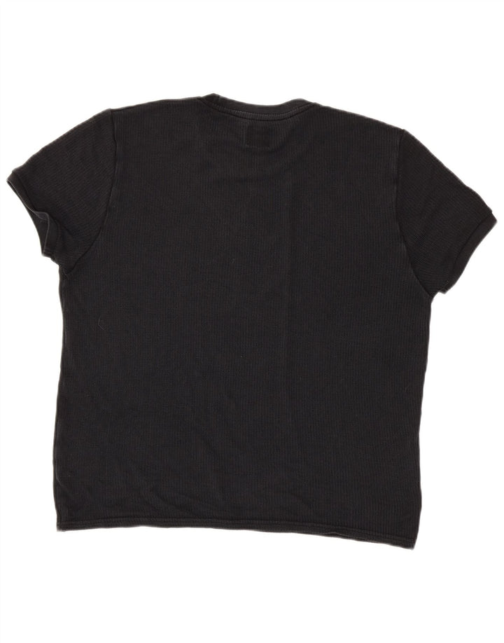 Zara Womens Knit T-Shirt Top UK 16 Large Black