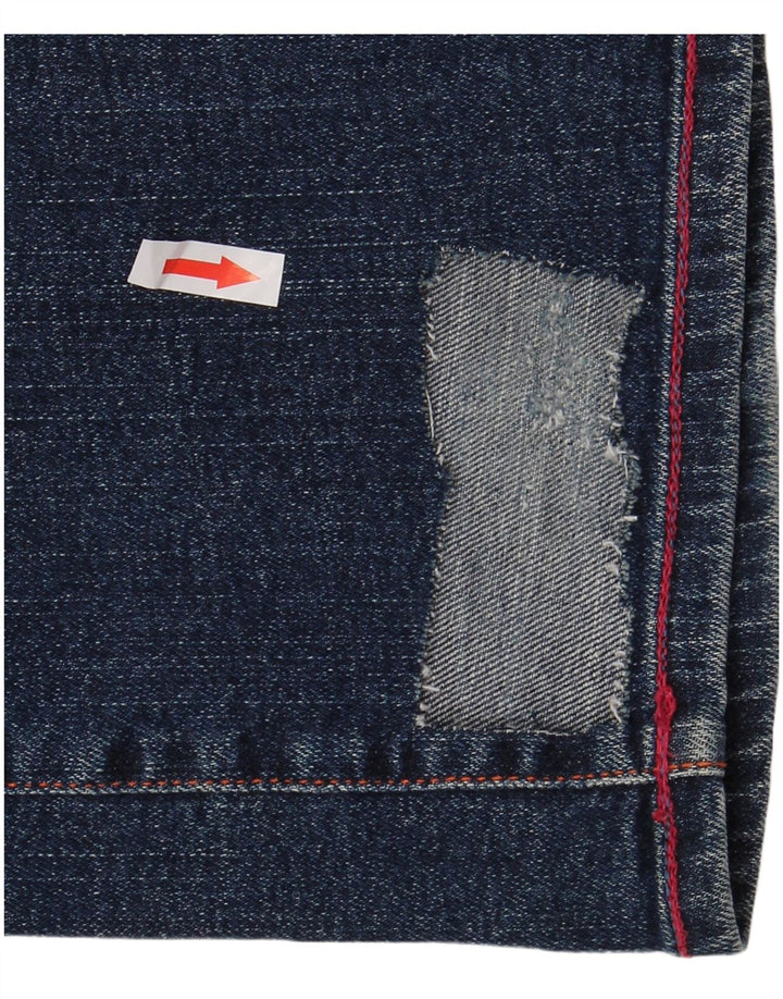 DIESEL Womens Distressed Straight Jeans W29 L33  Blue Cotton