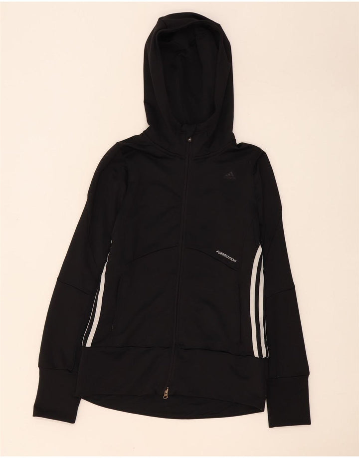 Adidas Womens Clima 365 Zip Hoodie Sweater UK 12 Medium Black Polyester