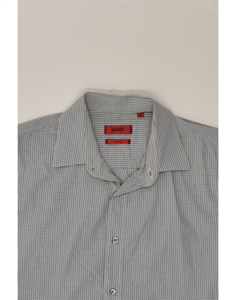 HUGO BOSS Mens Slim Fit Shirt Small Grey Check | Vintage Hugo Boss | Thrift | Second-Hand Hugo Boss | Used Clothing | Messina Hembry 