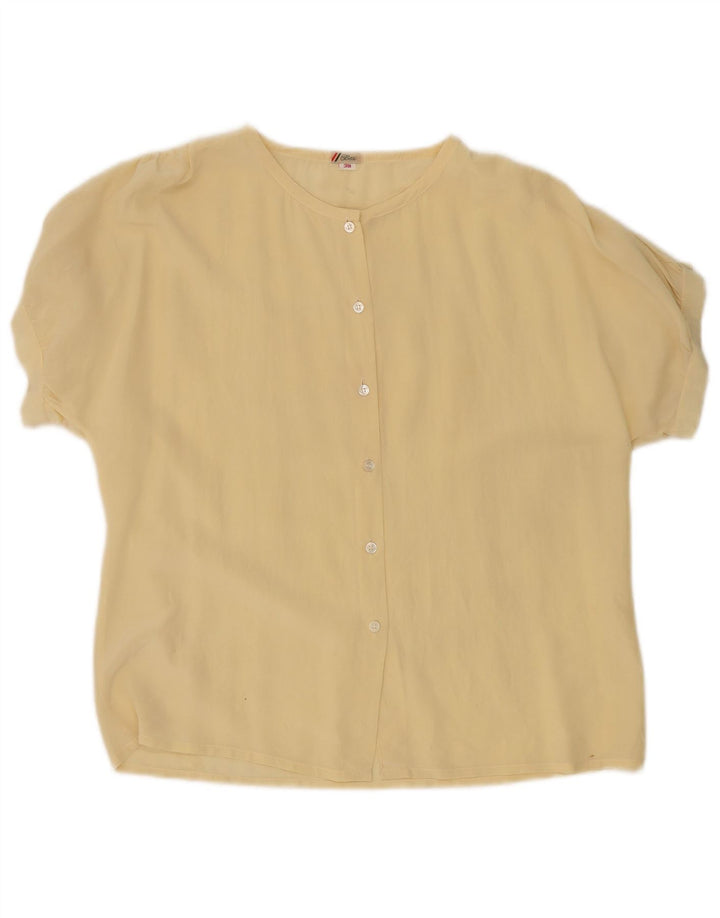 Berri Womens Short Sleeve Shirt Blouse EU 38 Medium Yellow