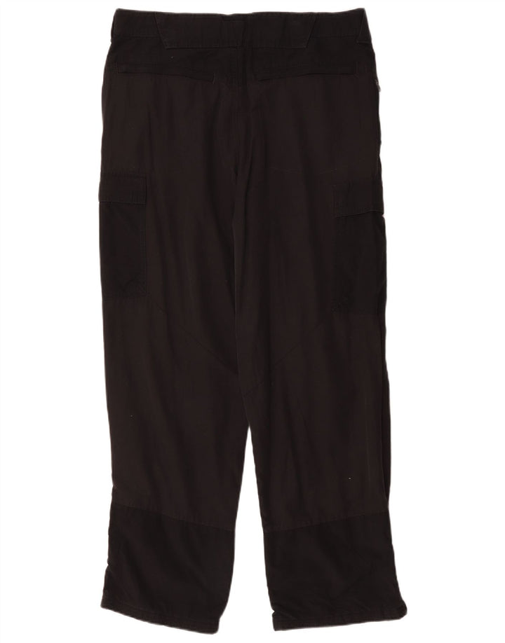 Marks & Spencer Mens Straight Cargo Trousers W34 L29 Black Polyamide