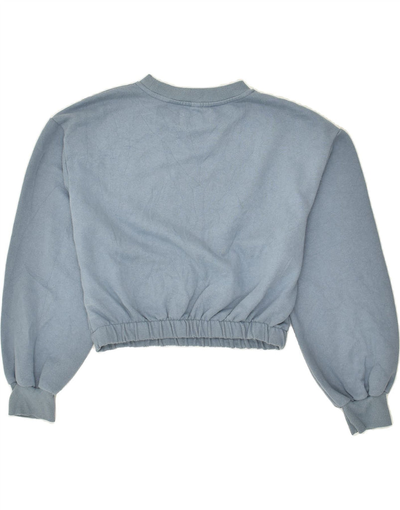 PULL & BEAR Womens Crop Sweatshirt Jumper UK 16 Large Blue Cotton | Vintage Pull & Bear | Thrift | Second-Hand Pull & Bear | Used Clothing | Messina Hembry 