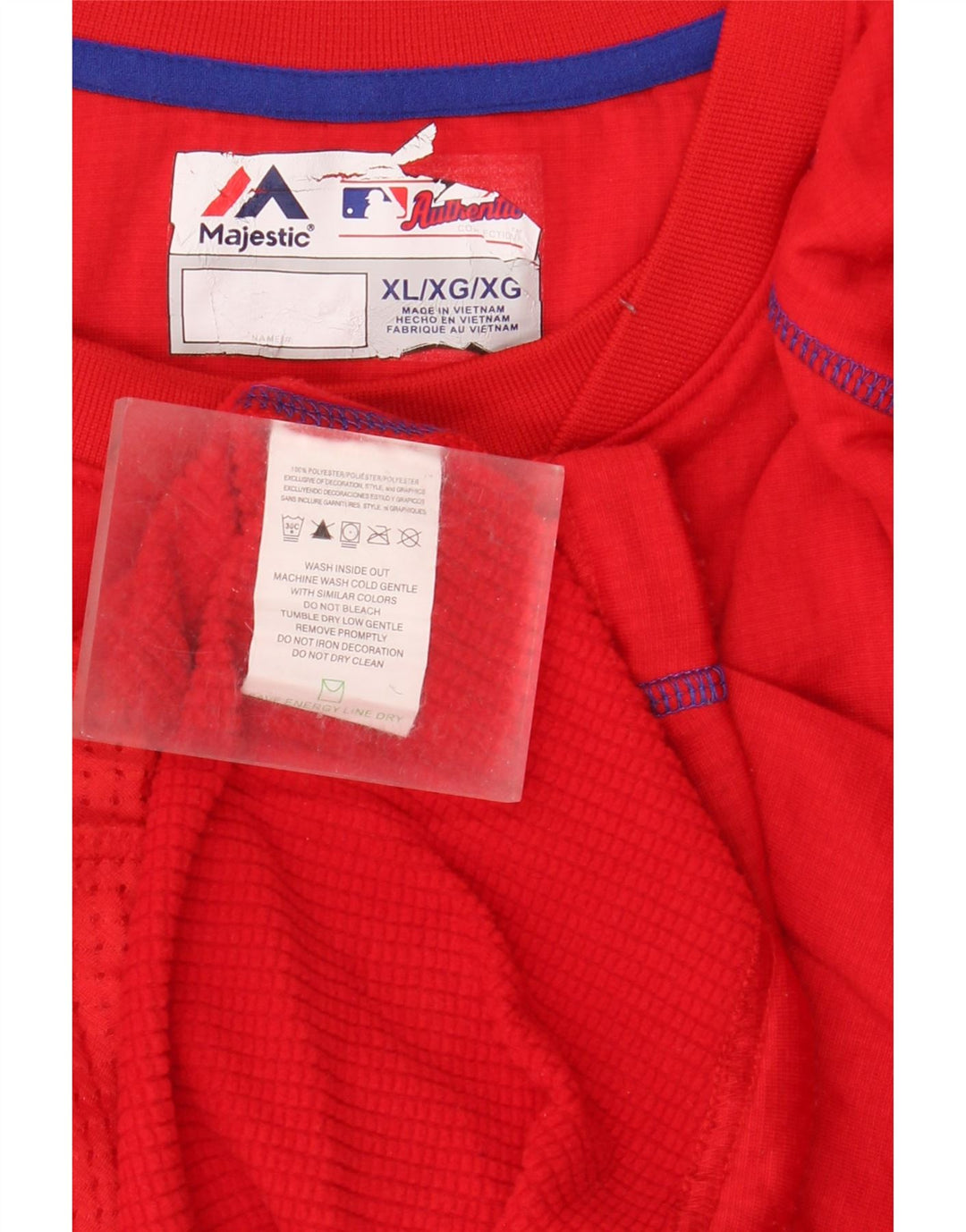 Majestic Mens Washington Nationals Top Long Sleeve XL Red Polyester
