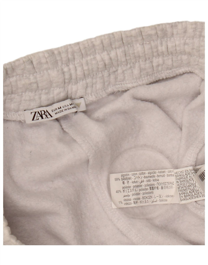 Zara Womens Tracksuit Trousers UK 12 Medium  Grey Flecked Cotton
