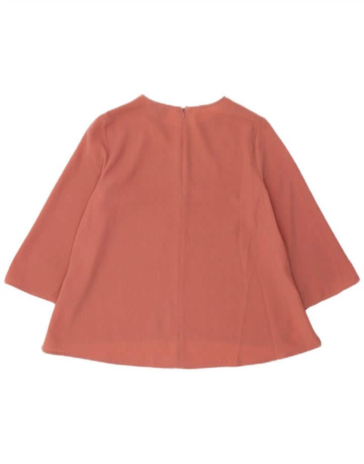 TOPSHOP Womens 3/4 Sleeve Oversized Blouse Top UK 6 XS Pink Polyester