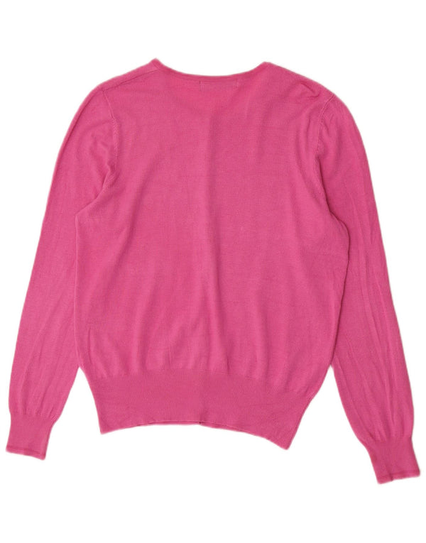 Marks & Spencer Womens Cardigan Sweater UK 14 Medium Pink Viscose