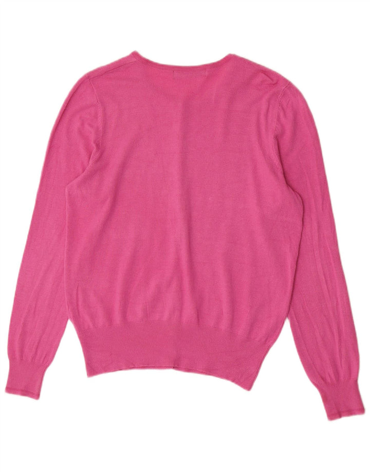 Marks & Spencer Womens Cardigan Sweater UK 14 Medium Pink Viscose
