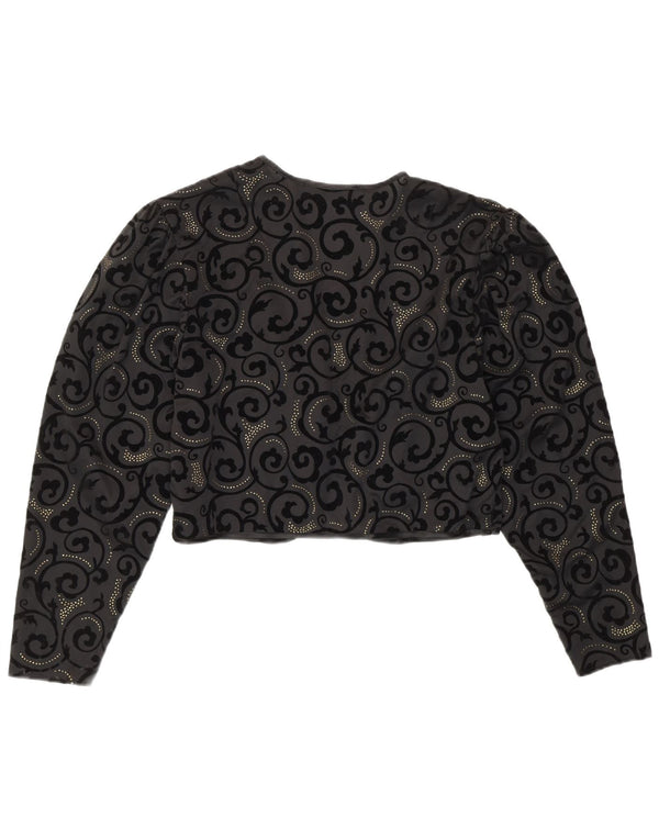 Brigitte Both Womens Bolero Top EU 42 Large Black Paisley Polyester