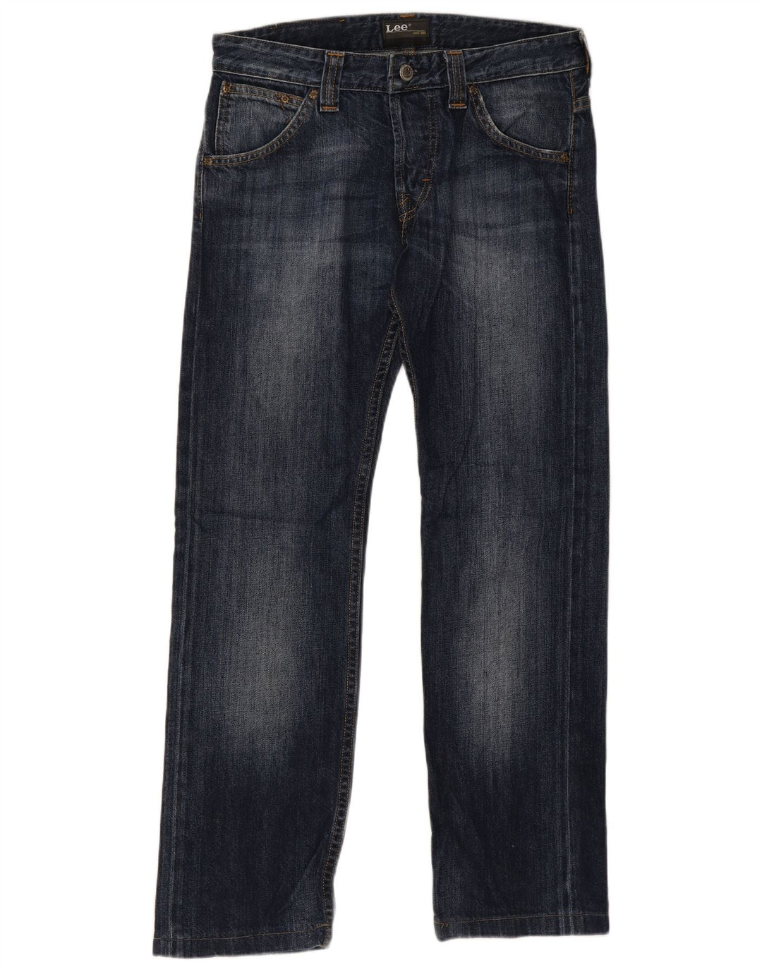 Lee Womens Powell Straight Jeans W30 L28 Navy Blue Cotton