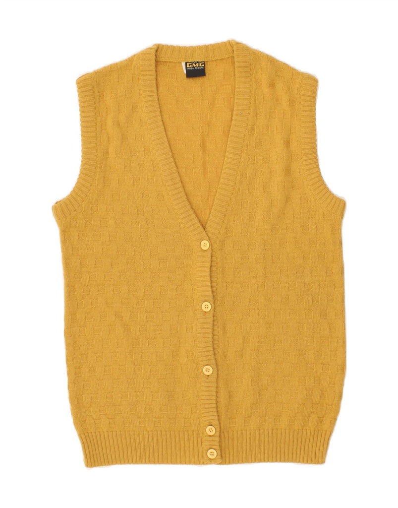VINTAGE Womens Sleeveless Cardigan Sweater US 4 Small Yellow Vintage Vintage and Second-Hand Vintage from Messina Hembry 