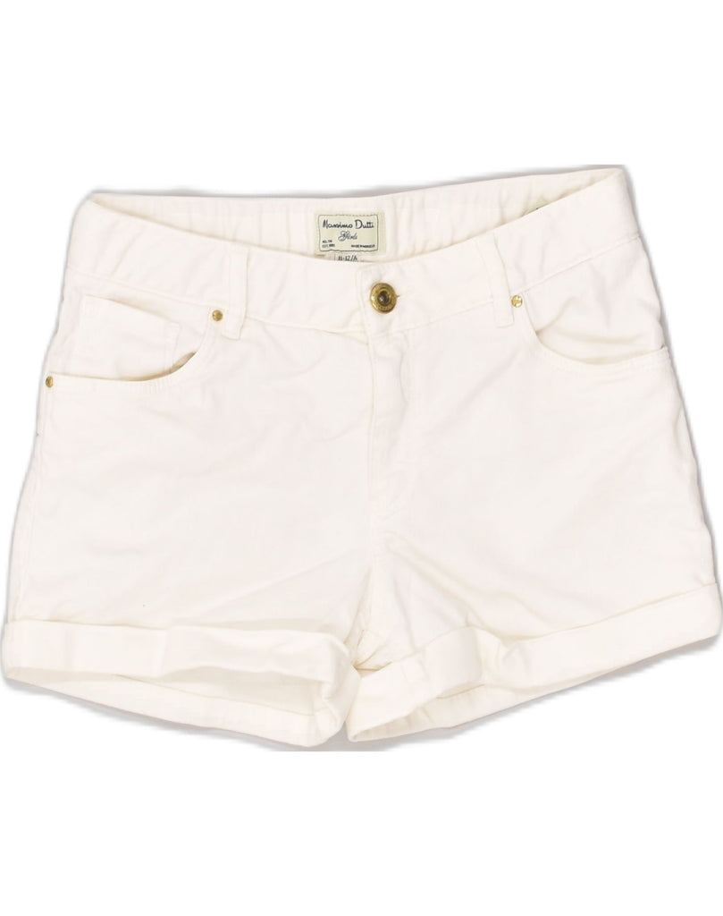 MASSIMO DUTTI Girls Casual Shorts 11-12 Years W26 White Cotton | Vintage Massimo Dutti | Thrift | Second-Hand Massimo Dutti | Used Clothing | Messina Hembry 