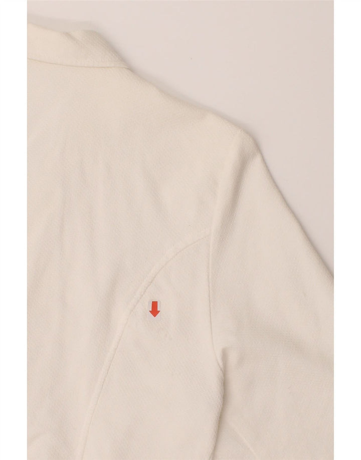 VINTAGE Womens Short Sleeve Blazer Jacket IT 42 Medium White Vintage Vintage and Second-Hand Vintage from Messina Hembry 