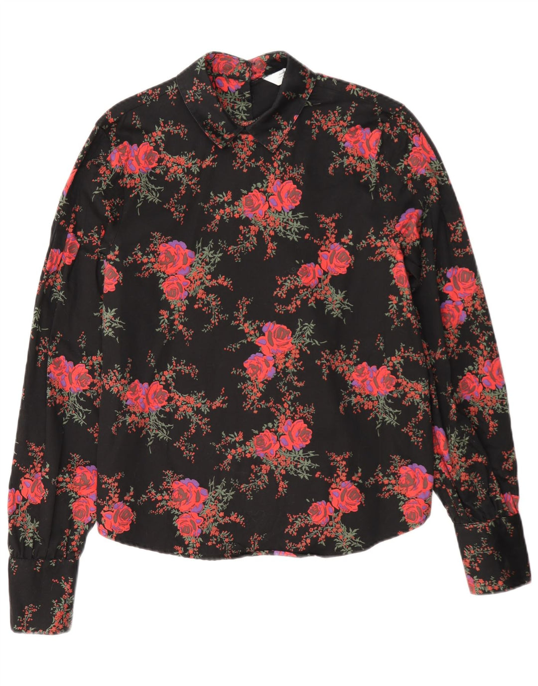 & Other Stories Womens Long Sleeve Blouse Top EU 36 Small Black Floral