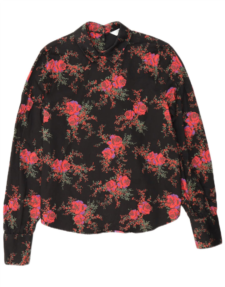& Other Stories Womens Long Sleeve Blouse Top EU 36 Small Black Floral