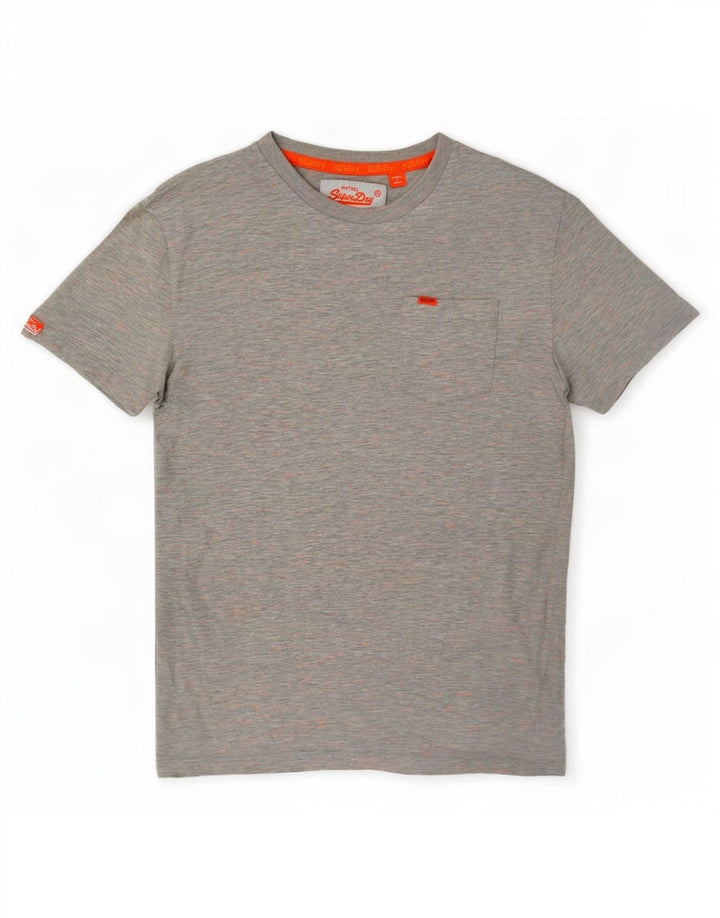Superdry Mens T-Shirt Top XS Grey Flecked Cotton