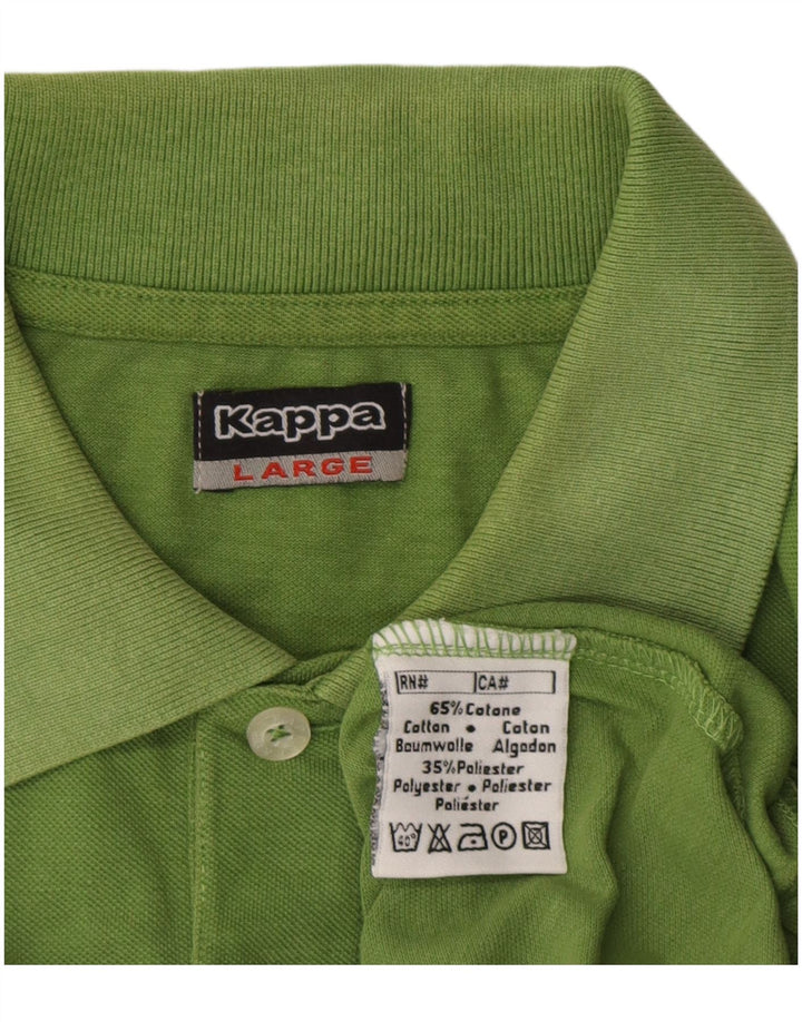 Kappa Mens Polo Shirt Large Green Cotton