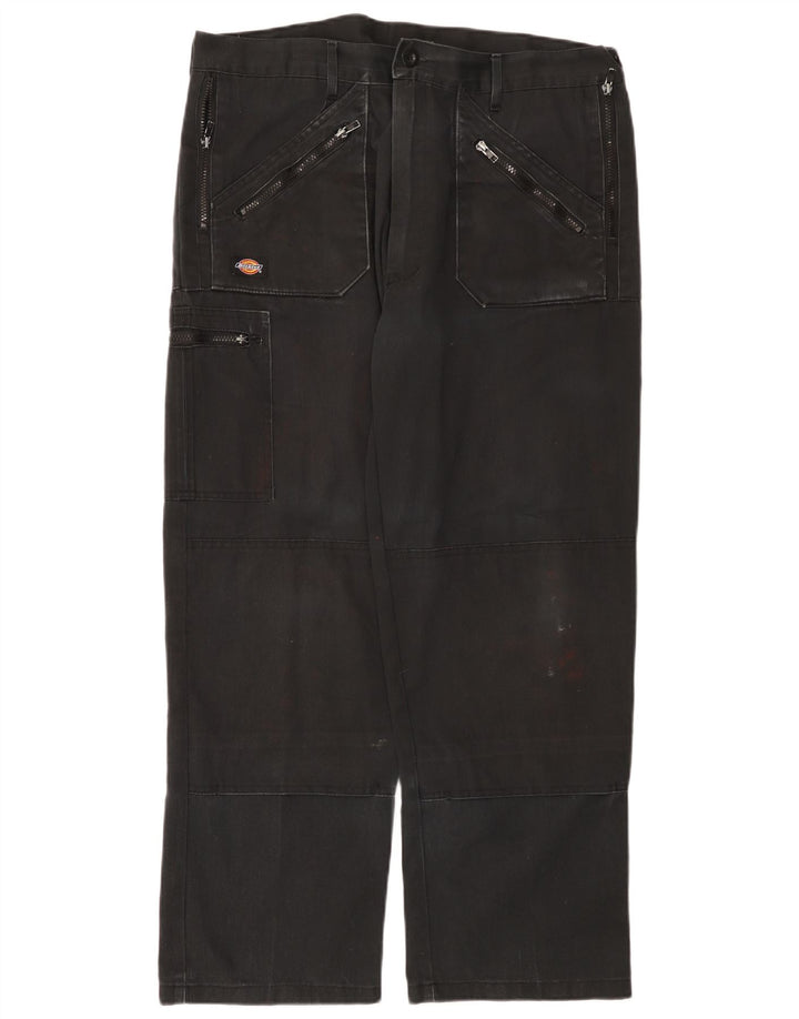 Dickies Mens Straight Cargo Trousers W38 L29 Black Polyester