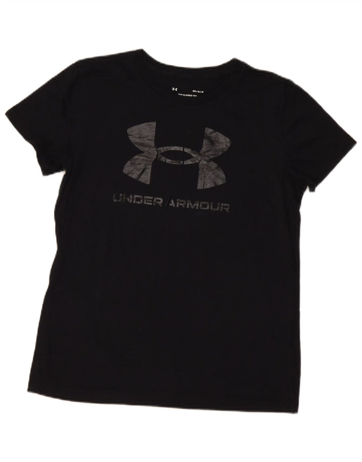 Under Armour Womens Graphic T-Shirt Top UK 14 Medium Black Cotton