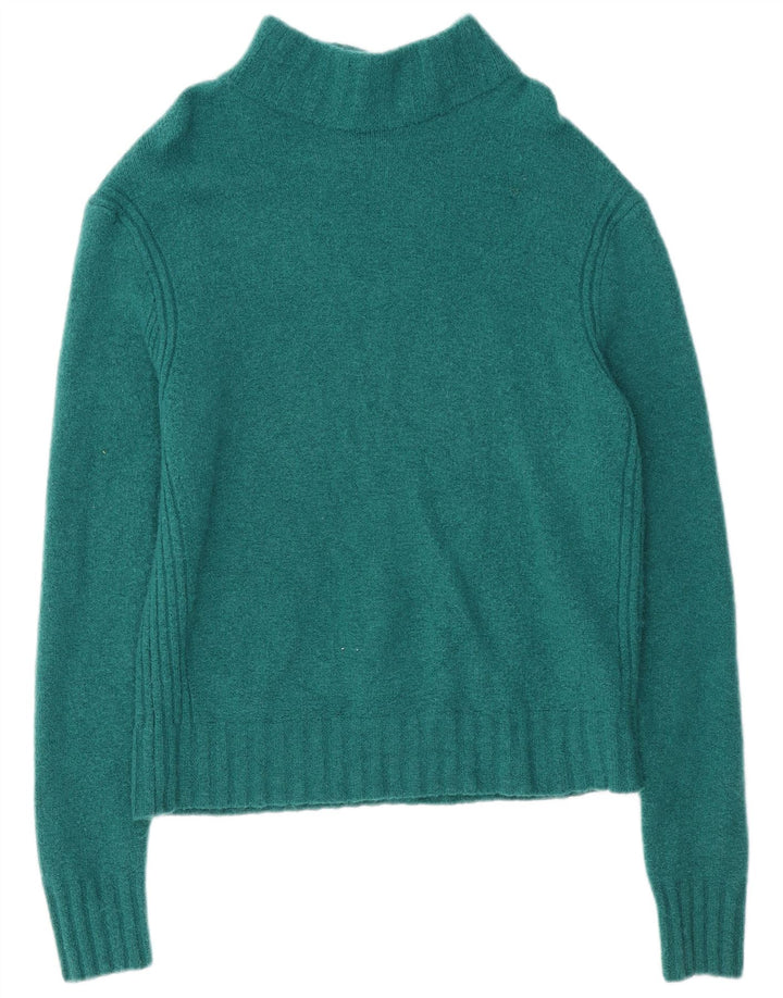 J. Crew Womens Turtle Neck Jumper Sweater UK 16 Large Green Nylon