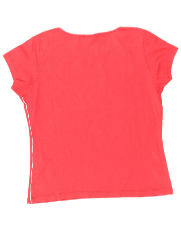 Champion Womens Crop Graphic T-Shirt Top UK 14 Large Pink