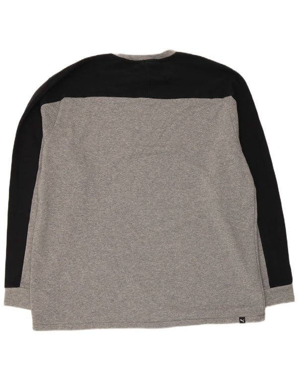 Puma Mens Graphic Sweatshirt Jumper XL Grey Colourblock Cotton