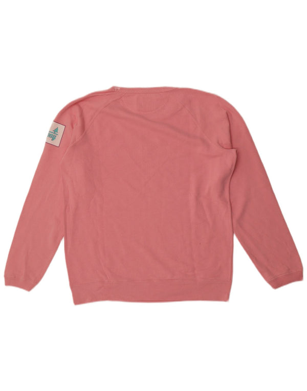 Best Company Womens Graphic Oversized Sweatshirt Jumper UK 10 Small Pink