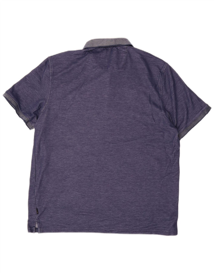 CALVIN KLEIN Mens Polo Shirt Large Blue Cotton