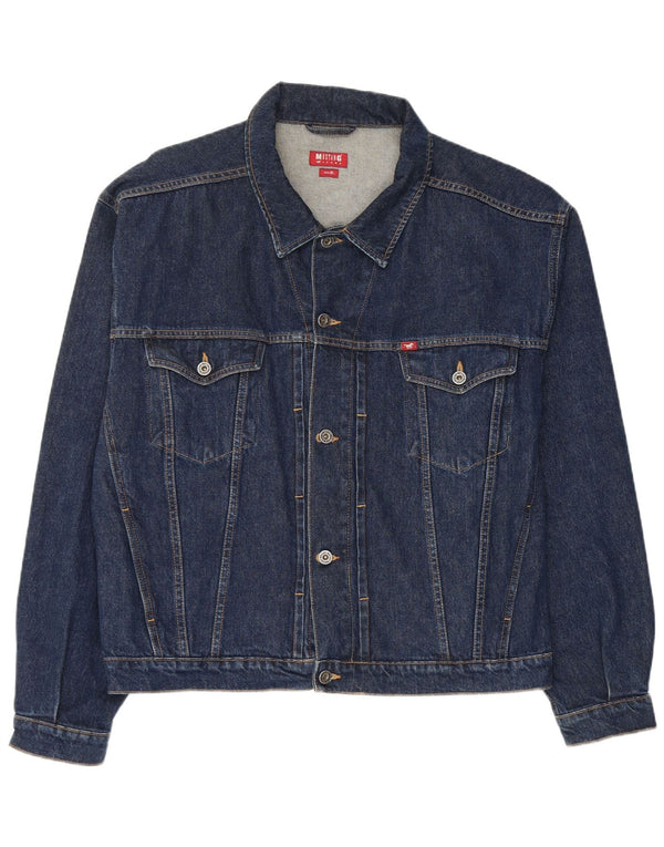 Mustang Mens Denim Jacket UK 42 XL Navy Blue Cotton