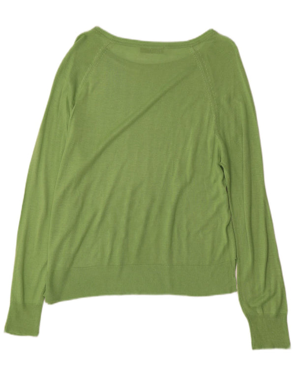 Zara Womens Boat Neck Jumper Sweater UK 14 Medium Green
