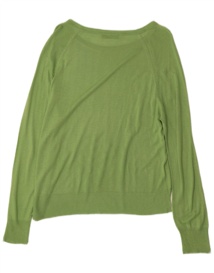 Zara Womens Boat Neck Jumper Sweater UK 14 Medium Green