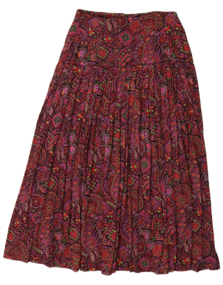 Vintage Womens Pleated Skirt W26 Small  Multicoloured Paisley