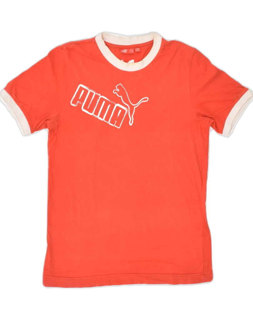 PUMA Mens Graphic T-Shirt Top Small Orange Cotton | Vintage Puma | Thrift | Second-Hand Puma | Used Clothing | Messina Hembry 