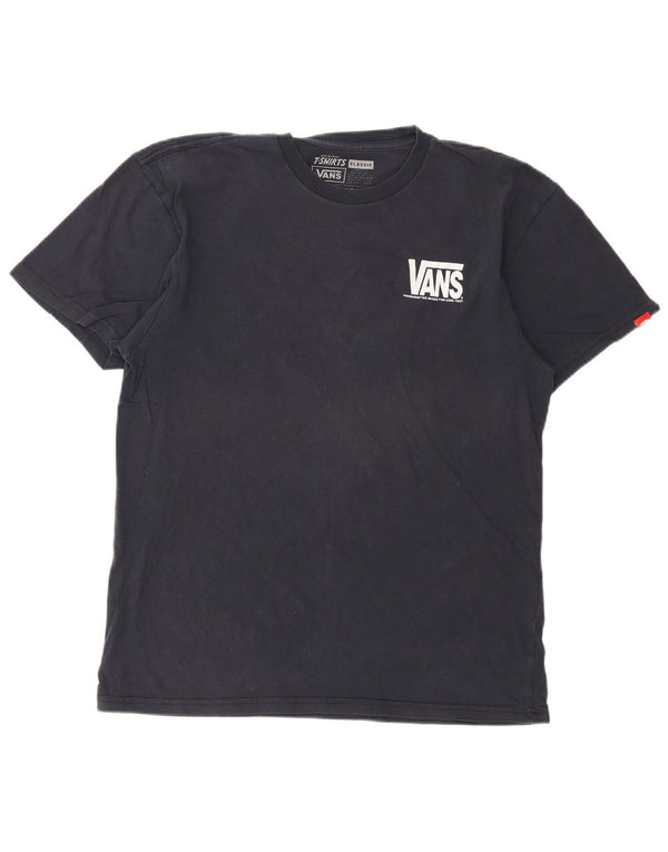 Vans Mens Graphic T-Shirt Top Large Navy Blue Cotton