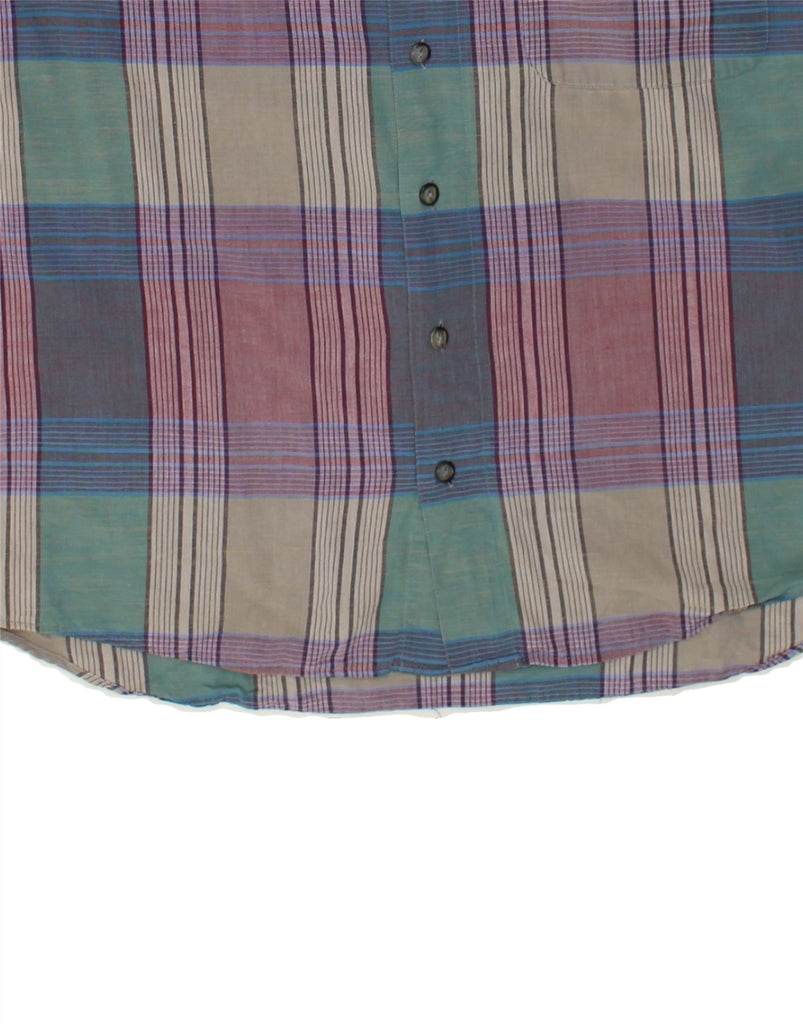 VINTAGE Mens Short Sleeve Shirt XL Purple Check Cotton | Vintage Vintage | Thrift | Second-Hand Vintage | Used Clothing | Messina Hembry 