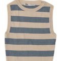 Zara Womens Crop Top UK 12 Medium Beige Striped Viscose