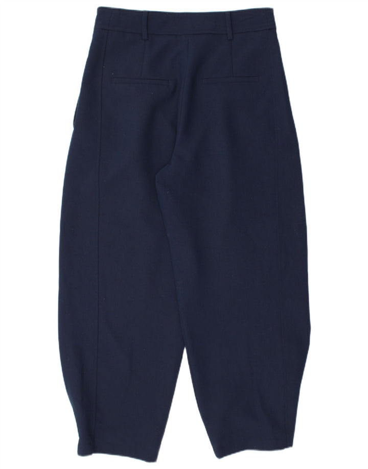 Zara Womens Pegged Chino Trousers Medium W28 L26 Navy Blue Polyester