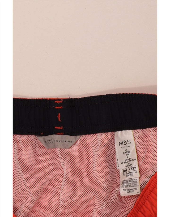 Marks & Spencer Mens Swimming Shorts Large  Orange Polyester