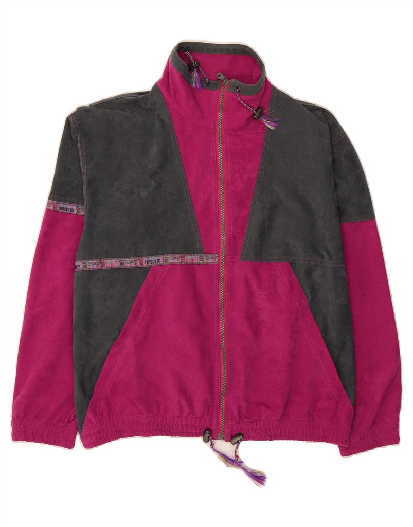 GREAT ESCAPES Womens Tracksuit Top Jacket IT 52 Large Pink Colourblock Vintage Great Escapes and Second-Hand Great Escapes from Messina Hembry 