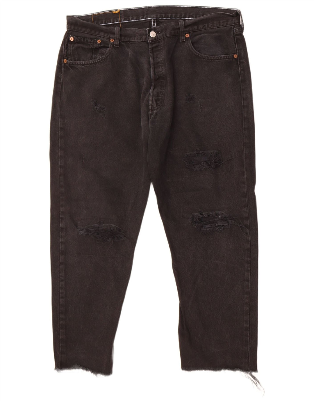 Levi's Mens 501 Distressed Straight Jeans W36 L26 Black