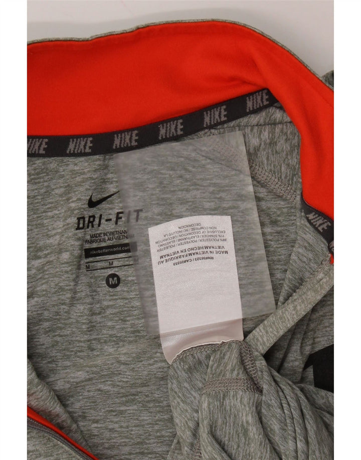 NIKE Womens Dri Fit Pullover Tracksuit Top UK 12 Medium Grey Flecked