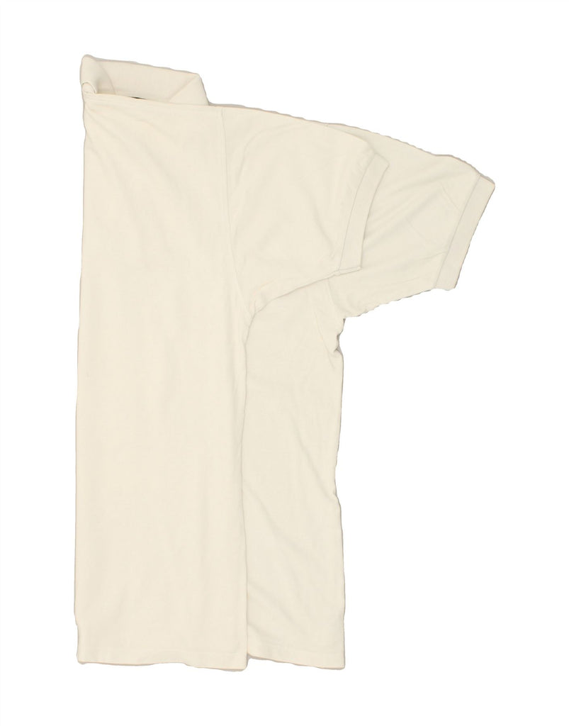 SCHOTT Mens Polo Shirt Medium White Cotton | Vintage Schott | Thrift | Second-Hand Schott | Used Clothing | Messina Hembry 